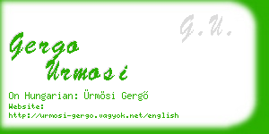 gergo urmosi business card