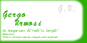 gergo urmosi business card